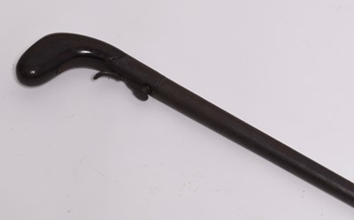 Lot 293 - Mid-19th century percussion walking stick gun or poacher's stick