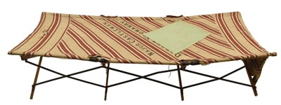 Lot 200 - WW1 British Army Officer's folding campaign bed, named to Major Castleman Dorset Yeomanry