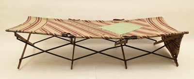 Lot 200 - WW1 British Army Officer's folding campaign bed, named to Major Castleman Dorset Yeomanry