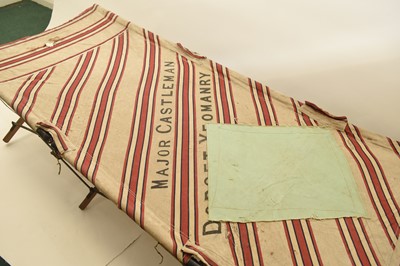 Lot 200 - WW1 British Army Officer's folding campaign bed, named to Major Castleman Dorset Yeomanry