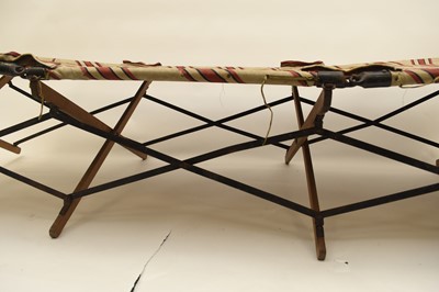 Lot 200 - WW1 British Army Officer's folding campaign bed, named to Major Castleman Dorset Yeomanry