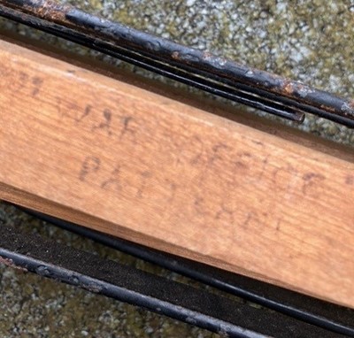 Lot 200 - WW1 British Army Officer's folding campaign bed, named to Major Castleman Dorset Yeomanry