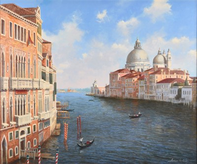 Lot 697 - Adrian Rigby (b.1962) View of the Grand Canal, Venice