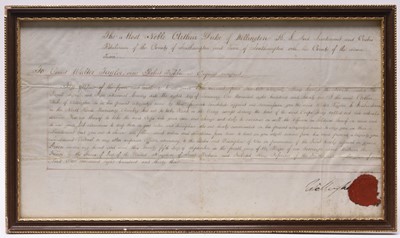 Lot 116 - Commission signed by the Duke of Wellington, 1821