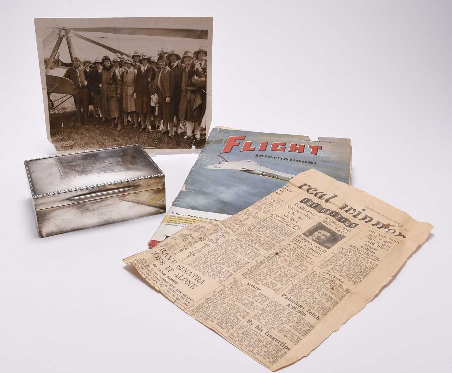 Lot 18 - The Flying Duchess - Duchess of Bedford, a silver cigarette box