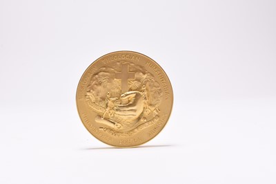 Lot 239 - A 22ct gold commemorative Albert Schweitzer Memorial Medallion 1875-1965