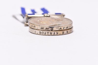 Lot 127 - A Victorian group of three Royal Navy / Coastguard medals, including Egypt 1882, with paperwork