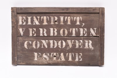 Lot 126 - LOCAL INTEREST , WW2 sign from the POW Camp at Condover, Shropshire