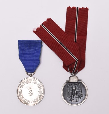 Lot 193 - German Third Reich Eastern Medal and Police 8 Year Service medal