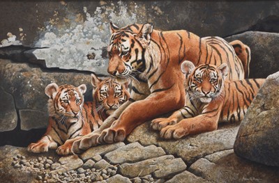 Lot 266 - Adrian Rigby (b.1962) Bengal Tiger Family