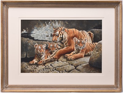 Lot 266 - Adrian Rigby (b.1962) Bengal Tiger Family