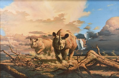 Lot 259 - Adrian Rigby (b.1962) Rhinos