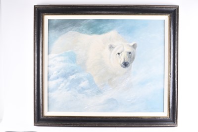 Lot 610 - Adrian Rigby (b.1962) Polar Bear in an Arctic Storm