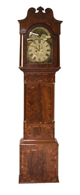 Lot 378 - A George III mahogany painted dial longcase moonphase clock, Matthew Woller of Birmingham