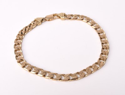 Lot 241 - A 9ct gold flat curb bracelet