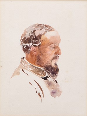 Lot 307 - William Henry Hunt (1790-1864) Portrait of a Bearded Gentleman