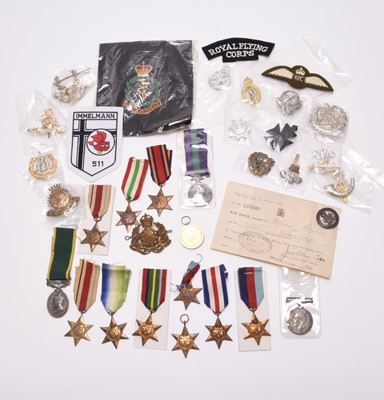 Lot 138 - Militaria and medals including WW1 pair with war badge and two German WW2 maps of England