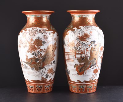 Lot 207 - A pair of Japanese Kutani vases