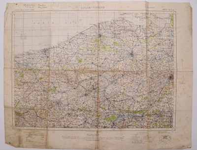 Lot 130 - Interesting WW2 grouping, Capt. Livesey, incl. medals, sword, hat, maps and insignia