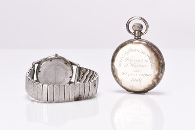 Lot 319 - A silver open face pocket watch and a Gervaux gentleman's nickel plated wristwatch