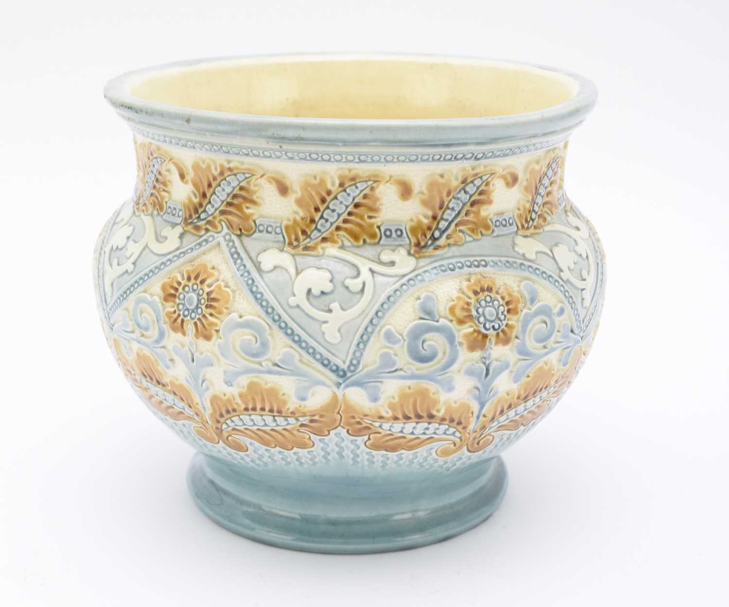 Lot 72 - Burmantofts faience jardiniere, circa 1890