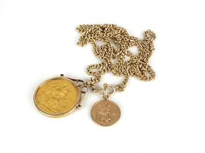 Lot 58 - A Victoria 1901 sovereign set pendant on chain