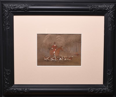 Lot 88 - British School (19th Century) Watercolour of The Hunt and two hunting prints