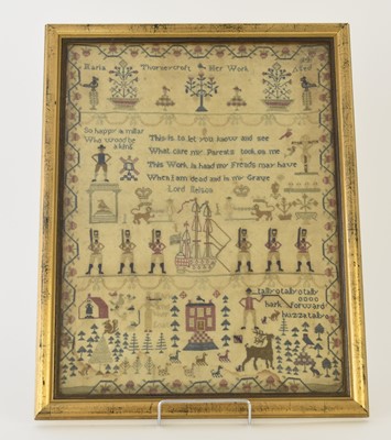 Lot 511 - A George III needlework sampler of maritime interest, circa 1805