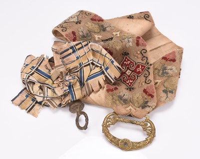 Lot 34 - A William IV needlework sampler, dated 1835 / A Victorian embroidered needlework bell pull