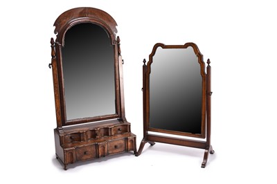 Lot 185 - A William & Mary mahogany dressing table mirror