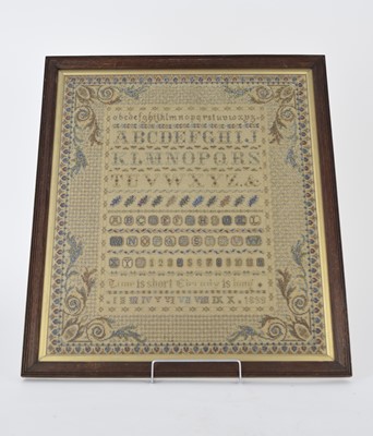 Lot 516 - A late Victorian needlework and beadwork sampler, dated 1899