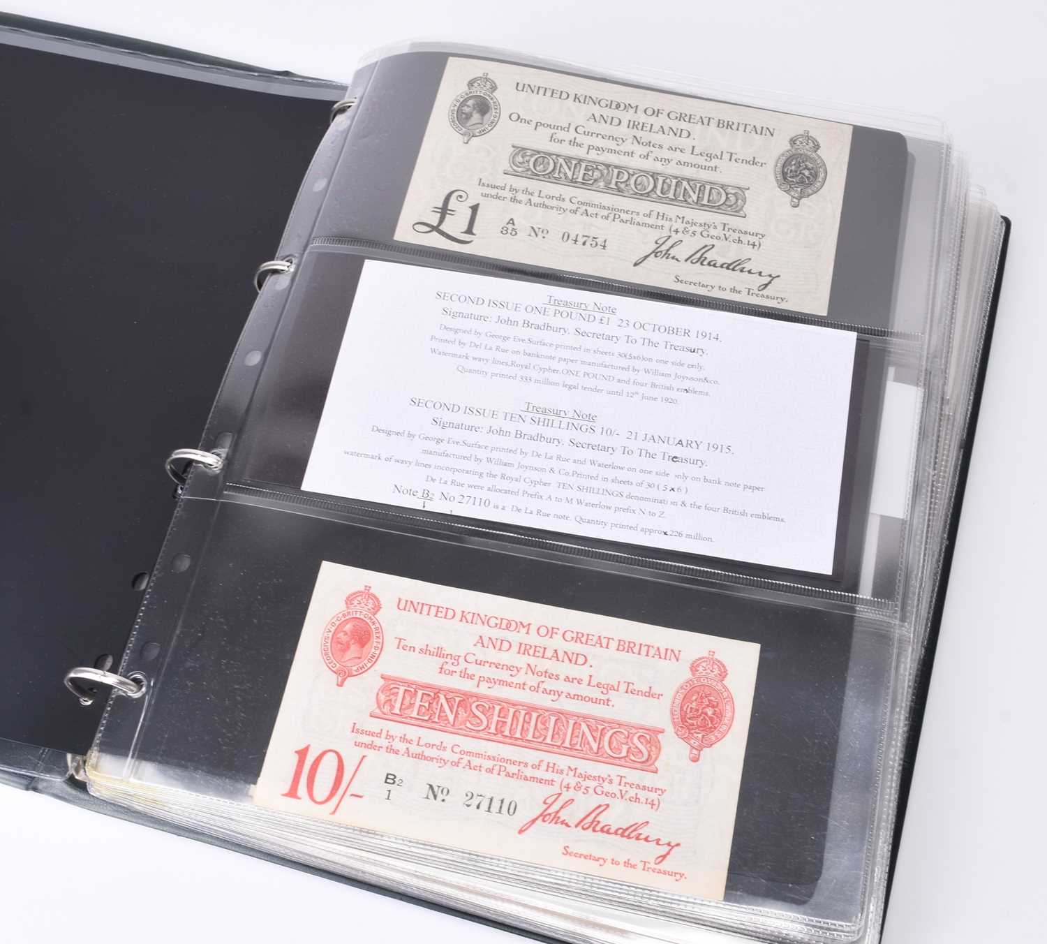Lot 186 - An album containing sixty English banknotes comprising