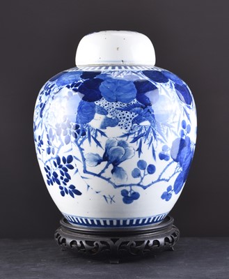 Lot 37 - A Chinese blue and white jar and cover, 19th century