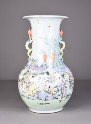 Lot 63 - A Chinese famille rose baluster vase, Late Qing Dynasty