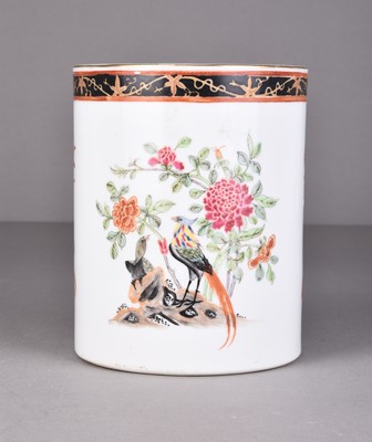 Lot 95 - A Chinese armorial brush pot, late Qing Dynasty