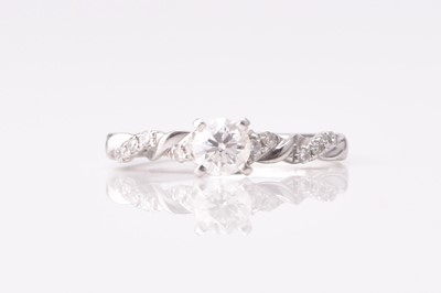 Lot 210 - A platinum single stone diamond ring