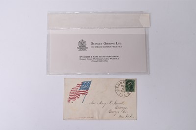 Lot 220 - USA, Patriotic cover (Stars and Stripes) to New York; 1857-61 10c tied Georgetown, Cal 6 Oct 1861 cds.