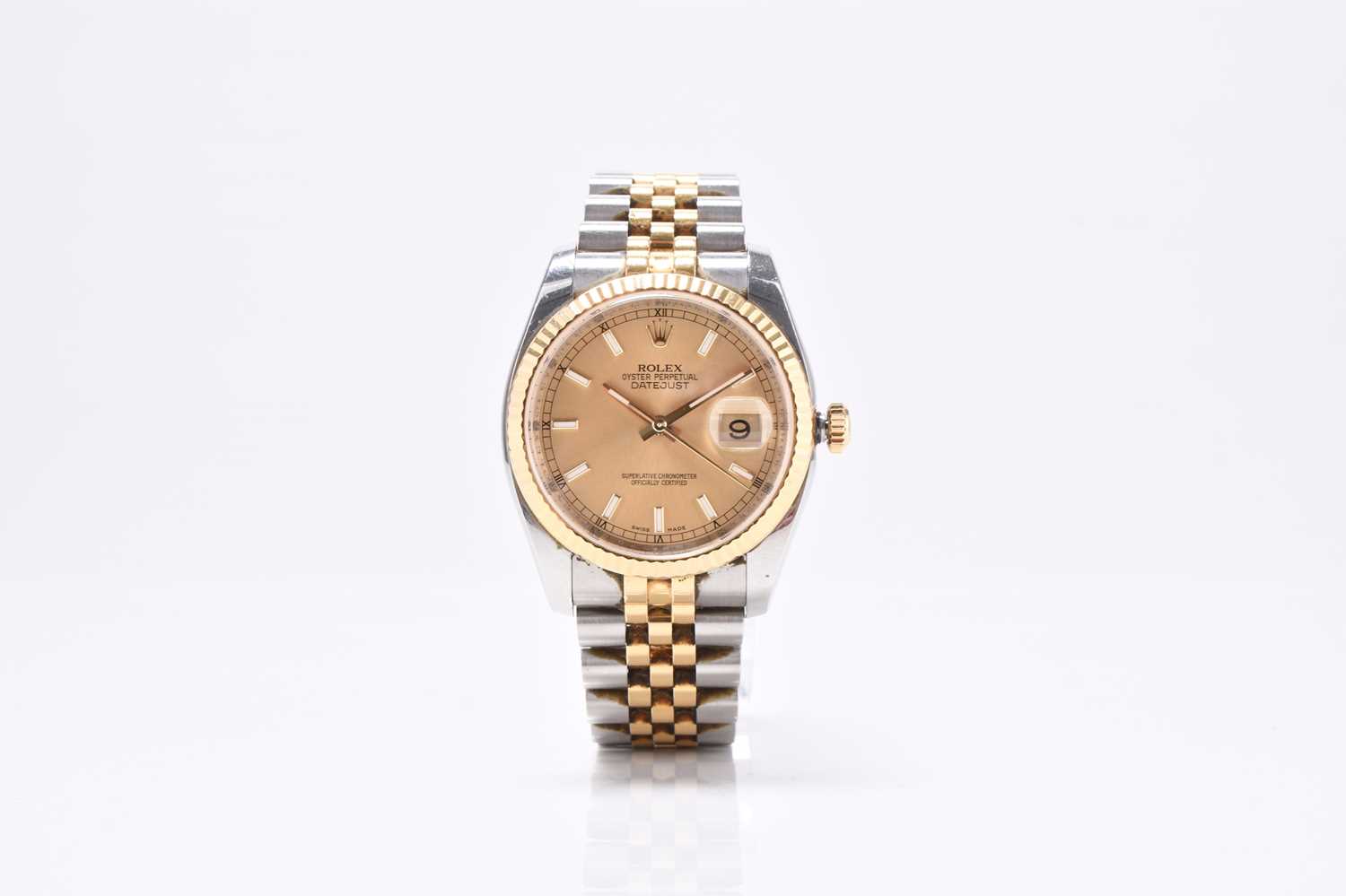 Lot 71 - Rolex: A gentleman's bi-colour Oyster Datejust bracelet watch