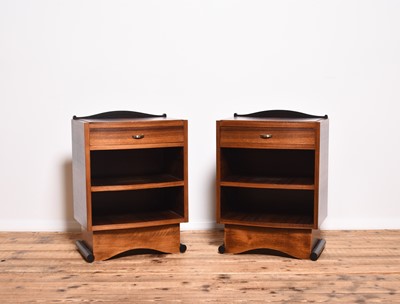 Lot 218 - A pair of Art Deco style rosewood bedside cabinets