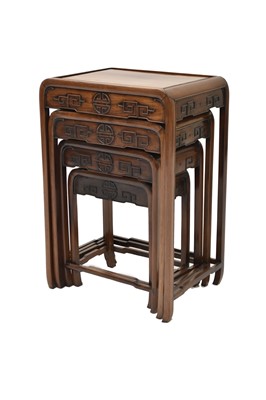 Lot 193 - A nest of four Chinese rosewood tables, 20th century