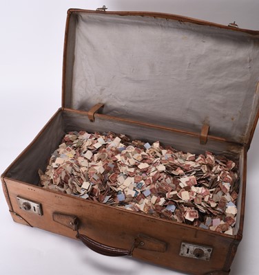 Lot 355 - Massive accumulation of Great Britain Penny Reds (Imperfs, Stars, Plates), estimated to be 40,000 in number, which have laid unmolested in an old leather suitcase for over 30 years!