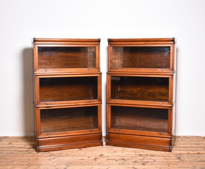 Lot 229 - A pair of mahogany Globe Wernicke style bookcases