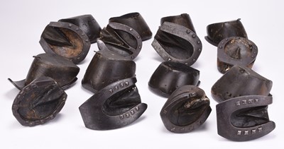 Lot 93 - Taxidermy: A collection of horseshoe samples with hooves