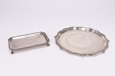 Lot 41 - A silver waiter and small silver tray