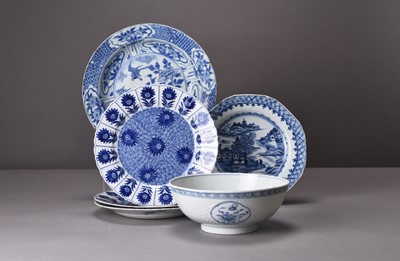 Lot 30 - A group of Chinese blue and white porcelain, 18th century