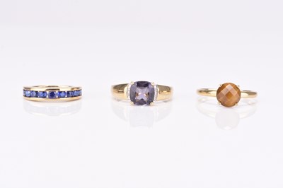 Lot 178 - Three 9ct gold stone set rings