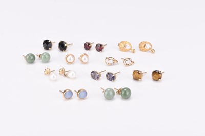 Lot 239 - A collection of eleven pairs of earrings