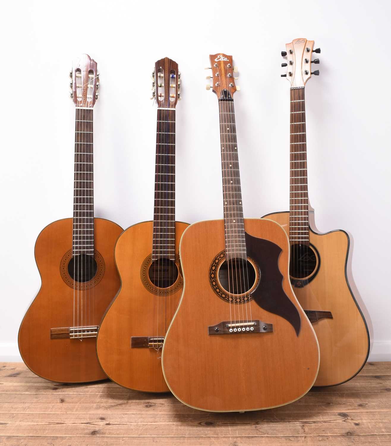 Lot 486 - A group of various uncased acoustic guitars, mid to late 20th century