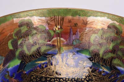 Lot 94 - Wedgwood 'Poplar Trees' and 'Woodland Bridge' Fairyland lustre punch bowl