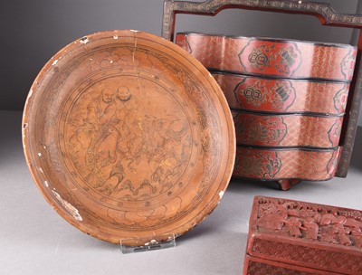 Lot 122 - An assembled group of Chinese lacquer ware, Qing Dynasty